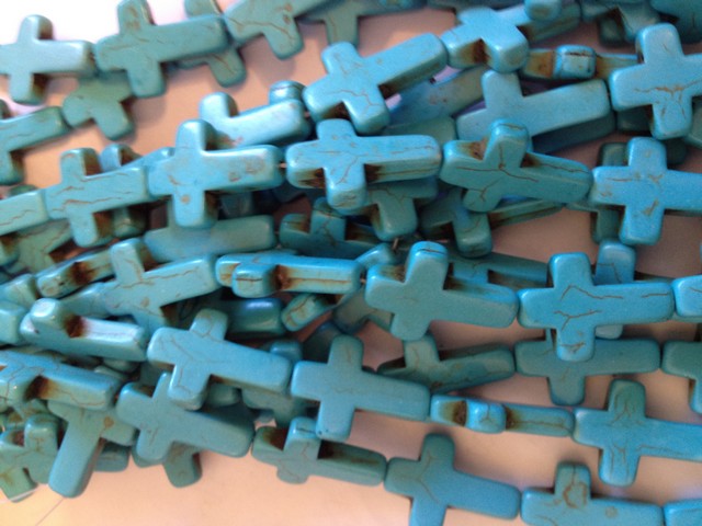 (image for) Turquoise cross beads #T1237