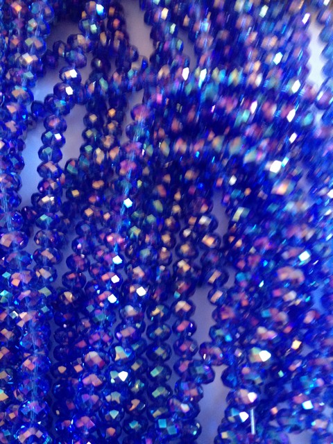 (image for) Blue Lavender crystal rondelle beads #T1047