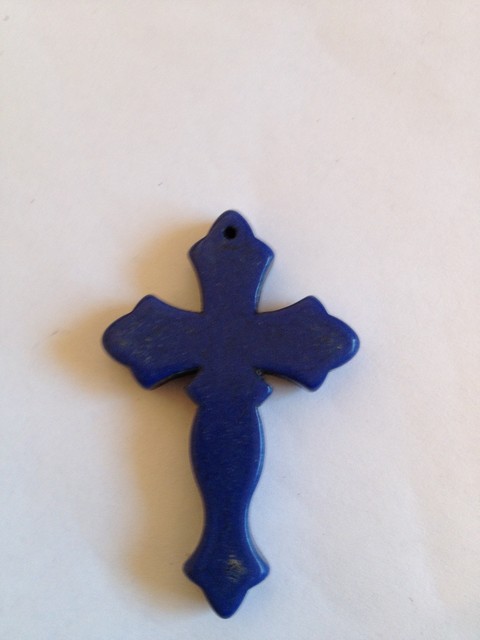 (image for) Cross pendant stone bead - Blue Violet (1pc)#CPsmall