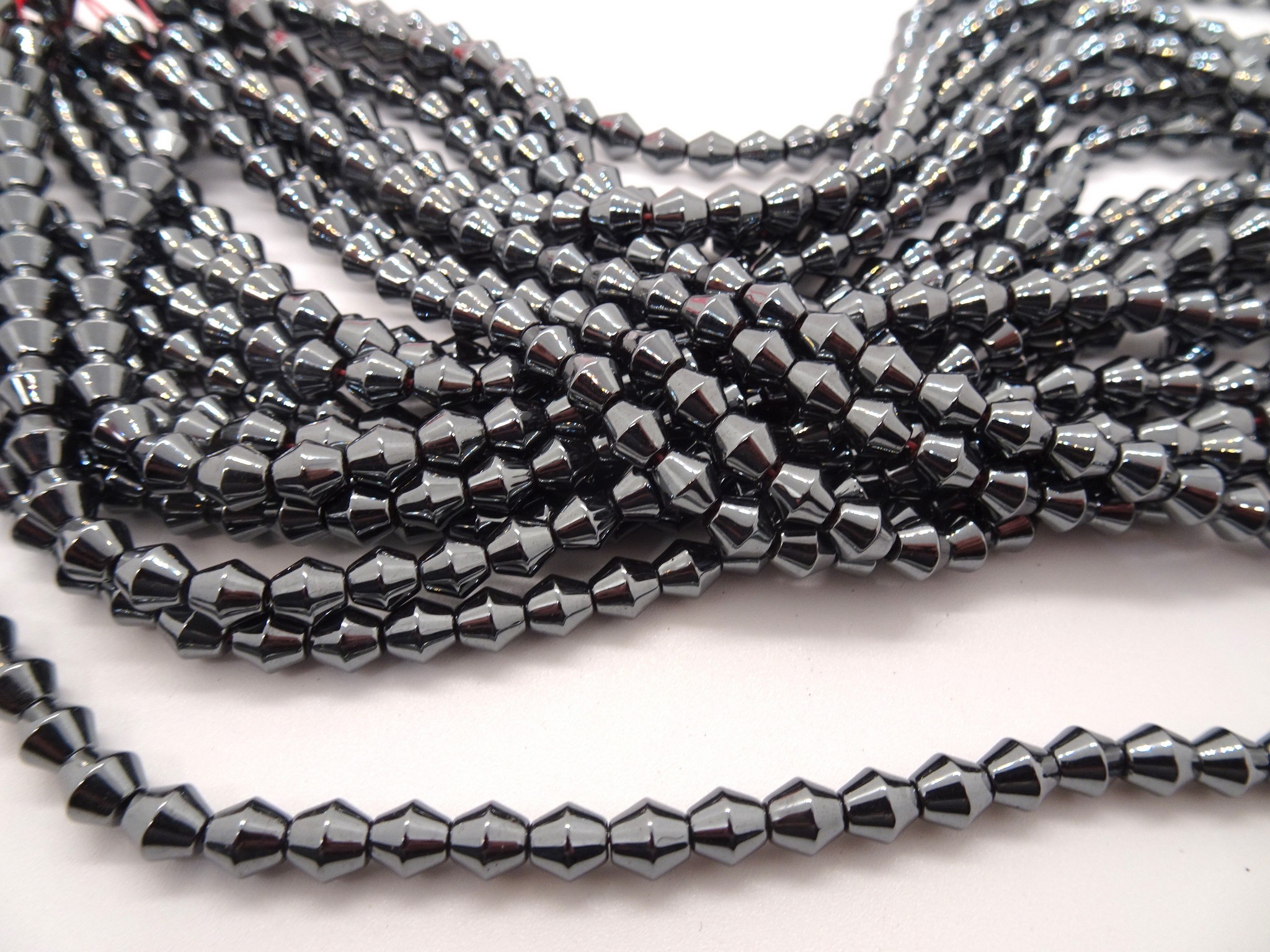 (image for) silver gunmetal hematite barrel spacer beads 5mm #1045