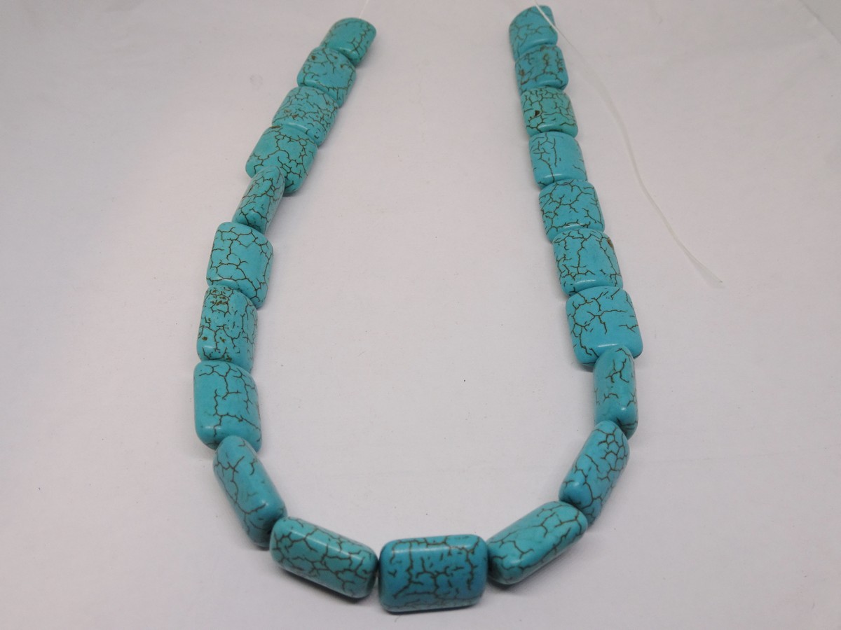 (image for) Turquoise rectangle beads 15x18mm #1086