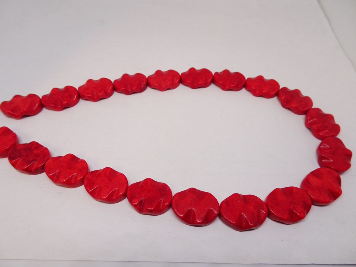 (image for) Red oval beads 15x20mm #1146