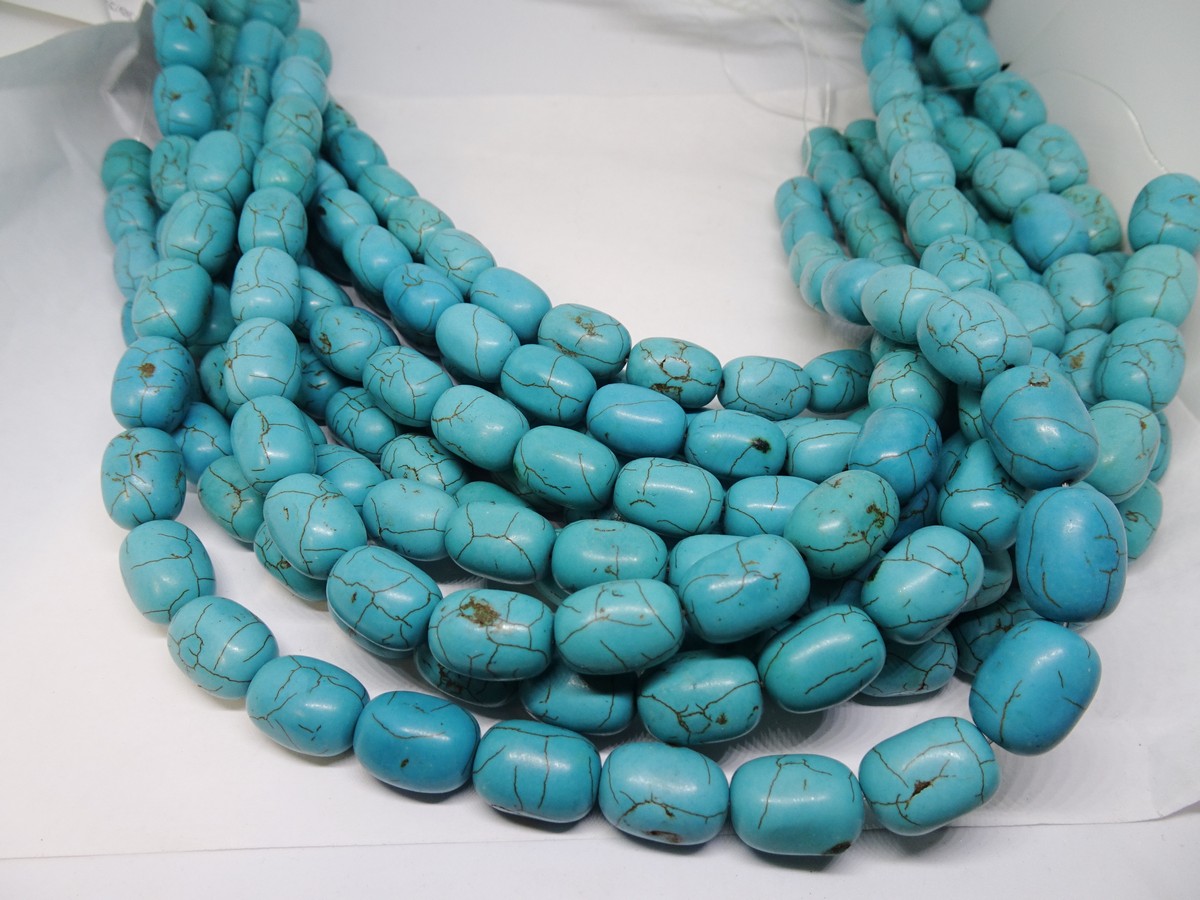 (image for) Turquoise barrel beads 13x18mm #1188