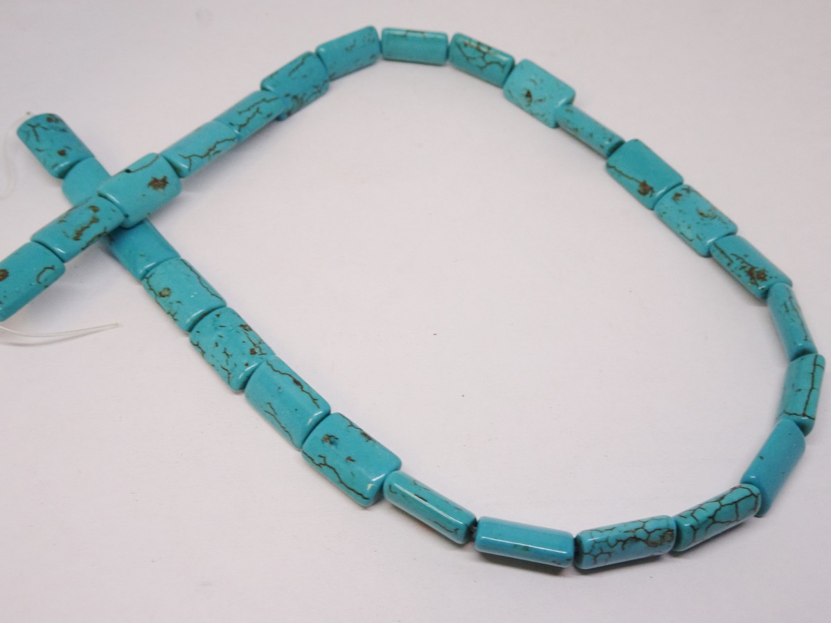 (image for) Turquoise rectangle beads 9x14mm #1199