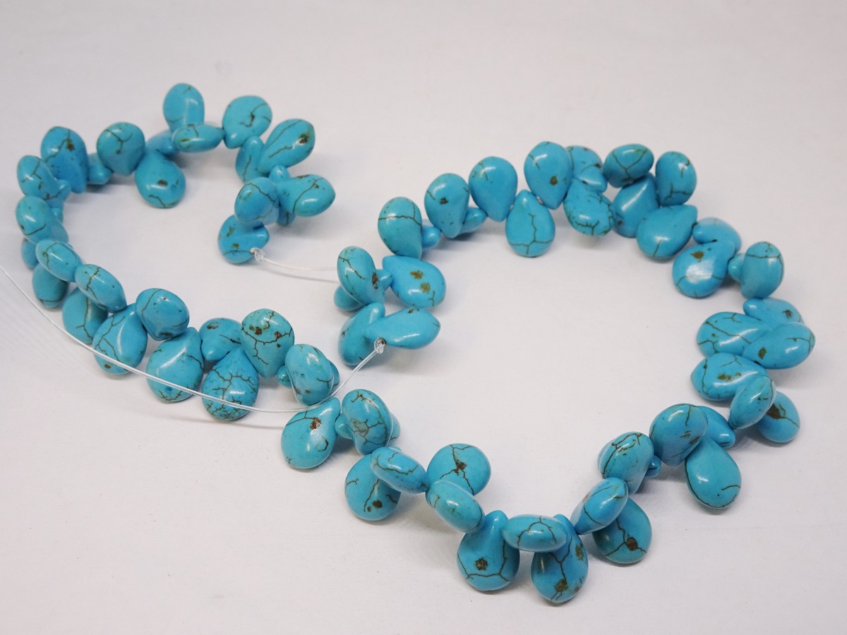 (image for) Turquoise small tear drop beads 10x14mm #1230