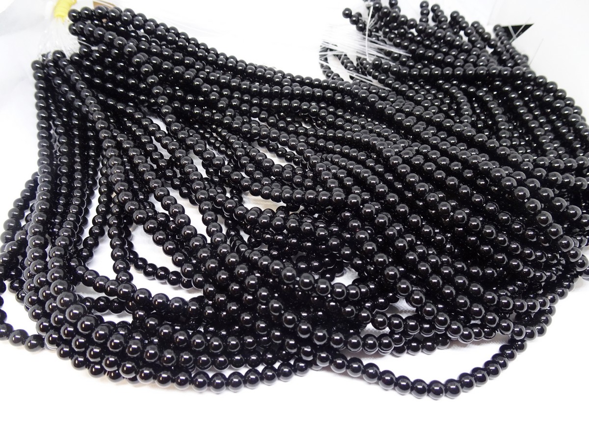 (image for) Black round 6mm beads #1249
