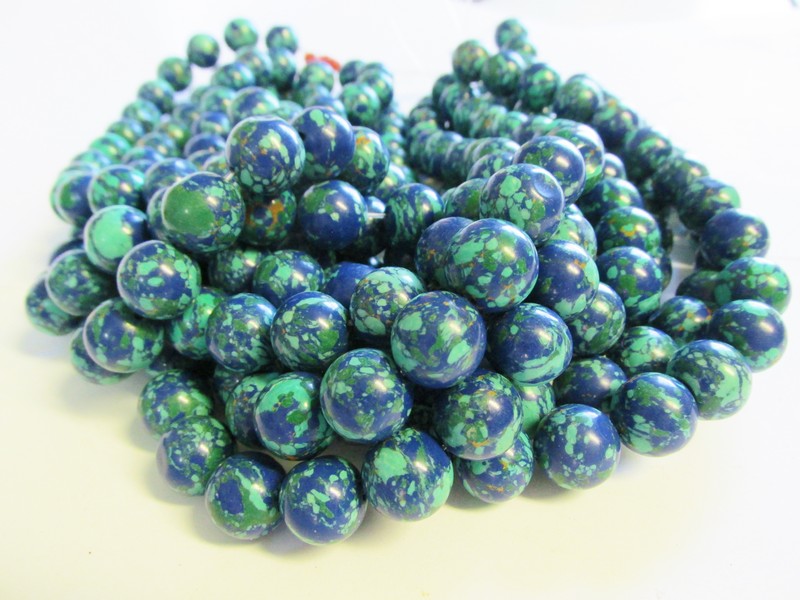 (image for) Blue and green Mosaic rounds 14mm #1658