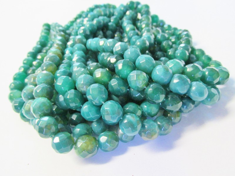(image for) Green blue Jade faceted rounds 14mm #1659