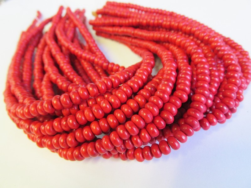 (image for) Red Rondelle beads 4x6mm #1663