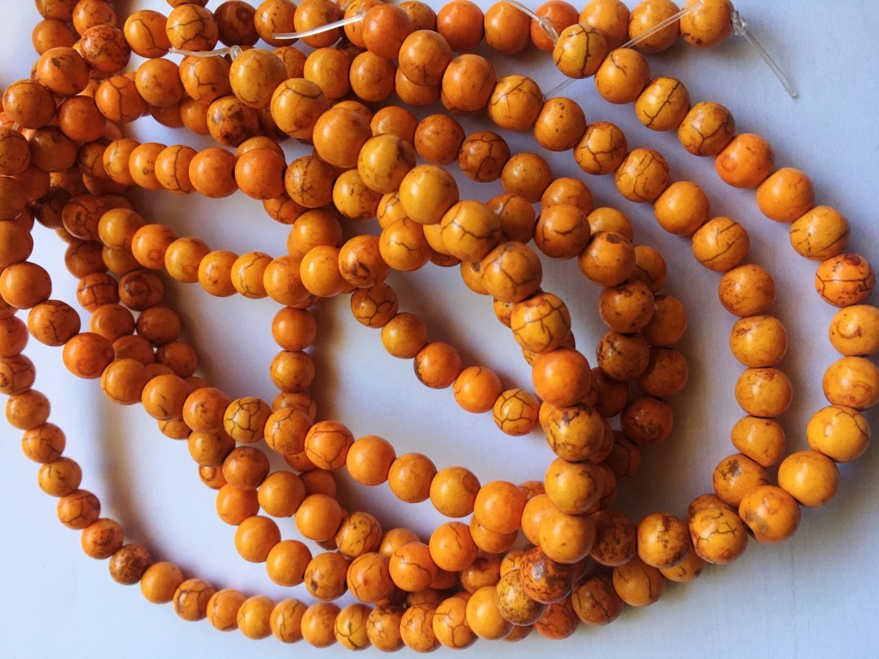 (image for) Orange round beads 8mm #1766