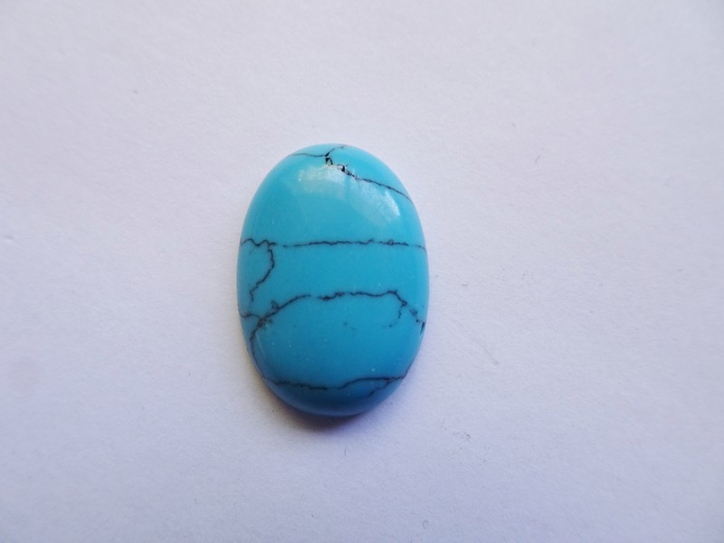(image for) Turquoise oval stone cab 17x25mm (pc) #Ecab-16