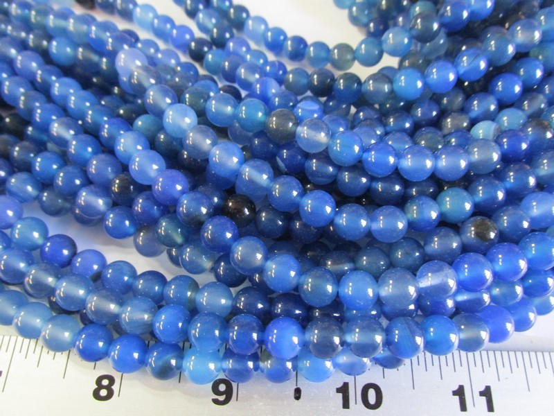 (image for) Blue agate rounds 8mm #1668