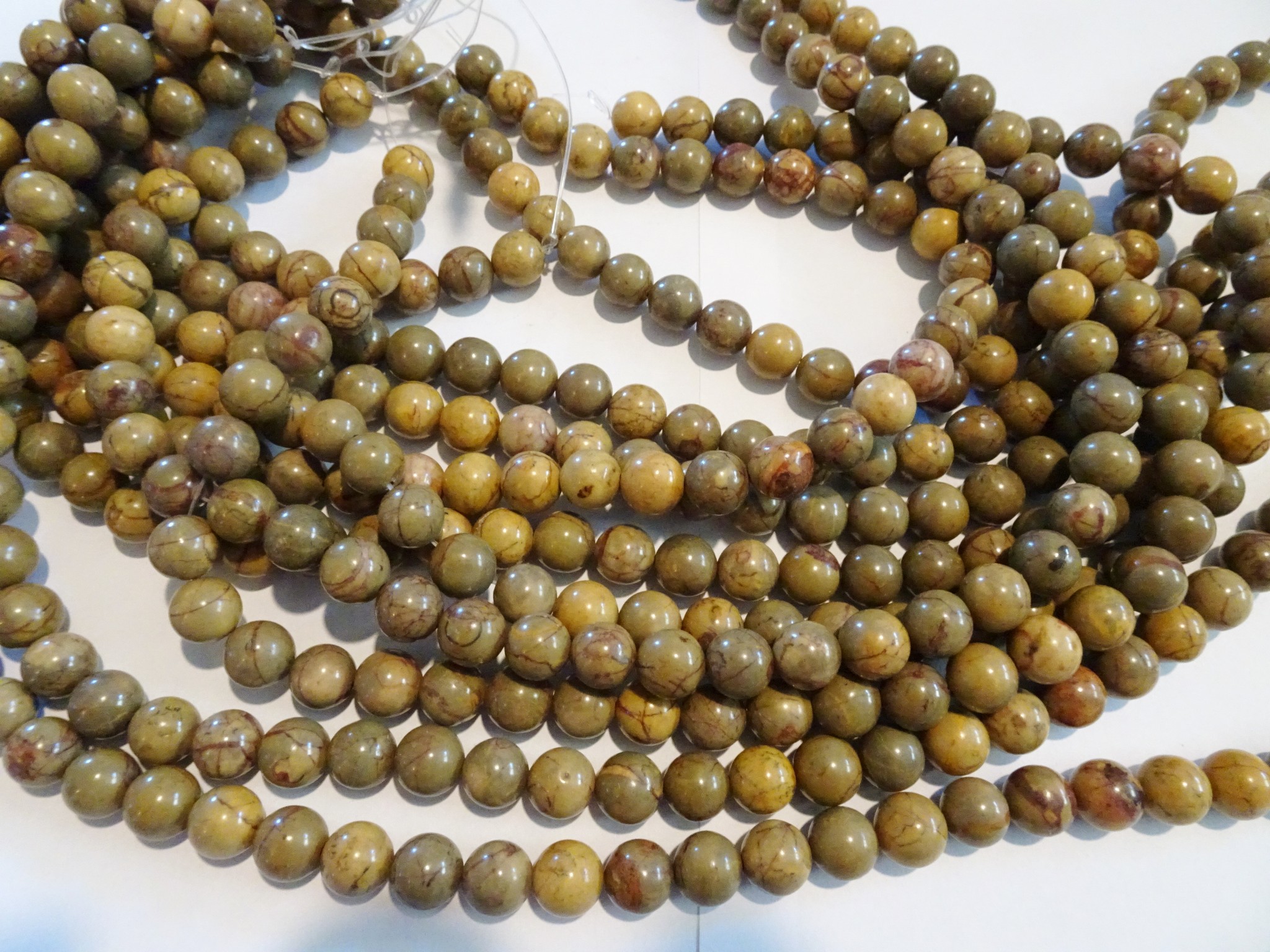 (image for) Brown and tan stone 10mm beads #1945