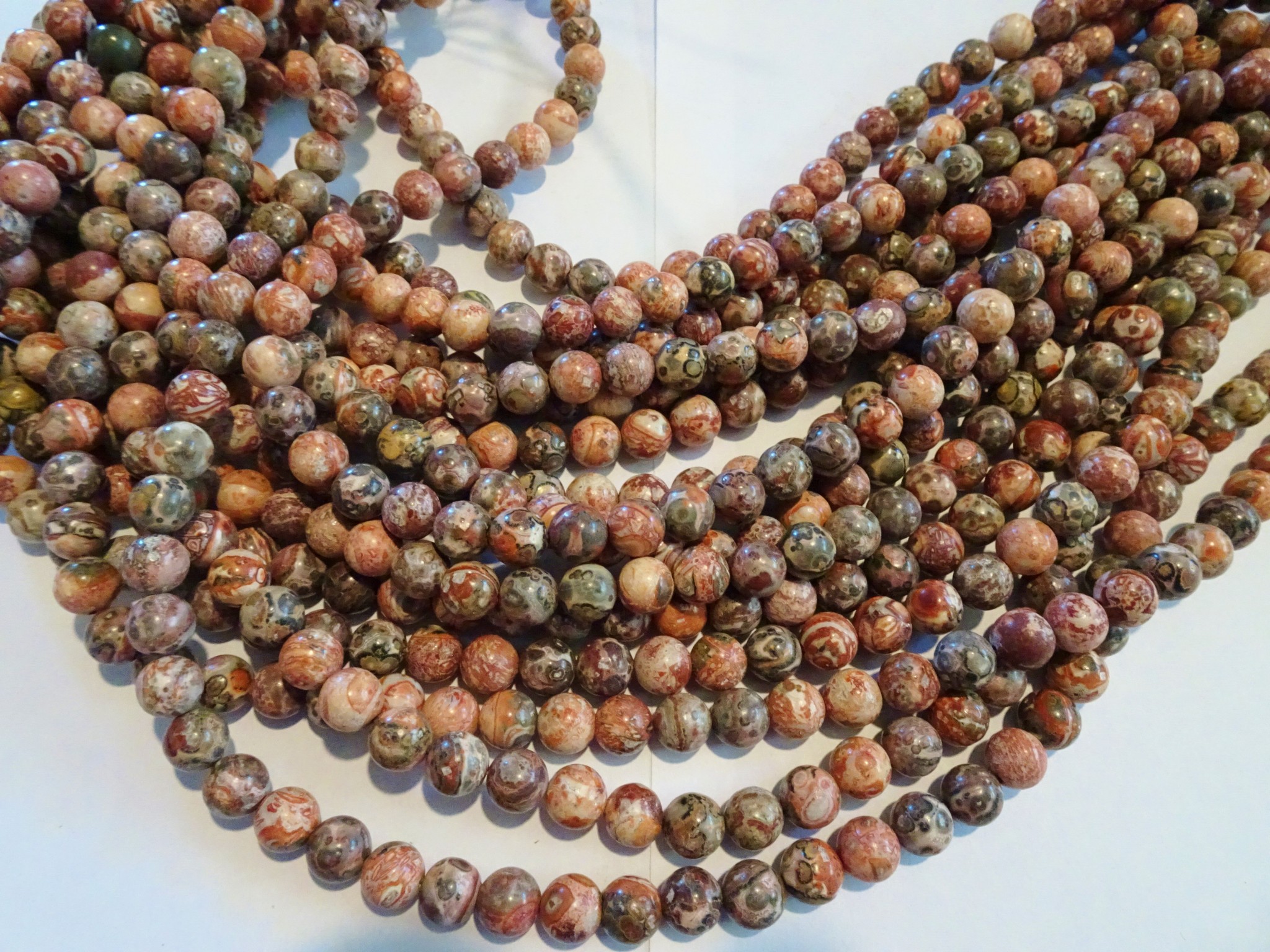 (image for) Brown coral round stone 6mm beads #1951 -BB