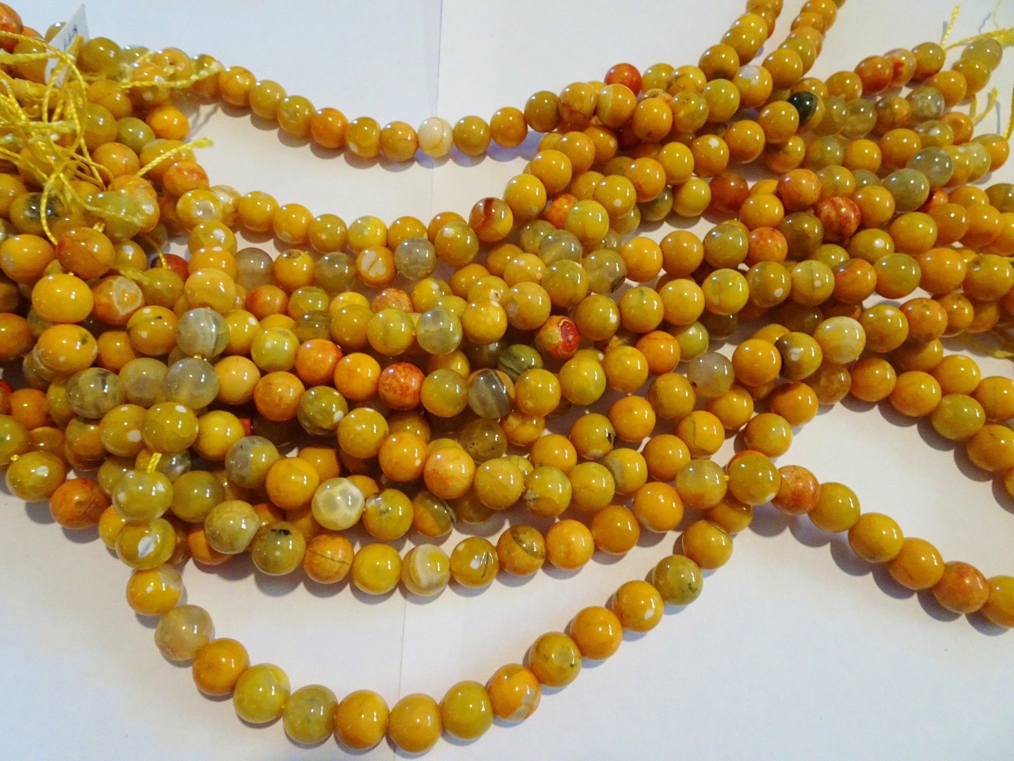 (image for) Orange agate 10mm round beads #1954