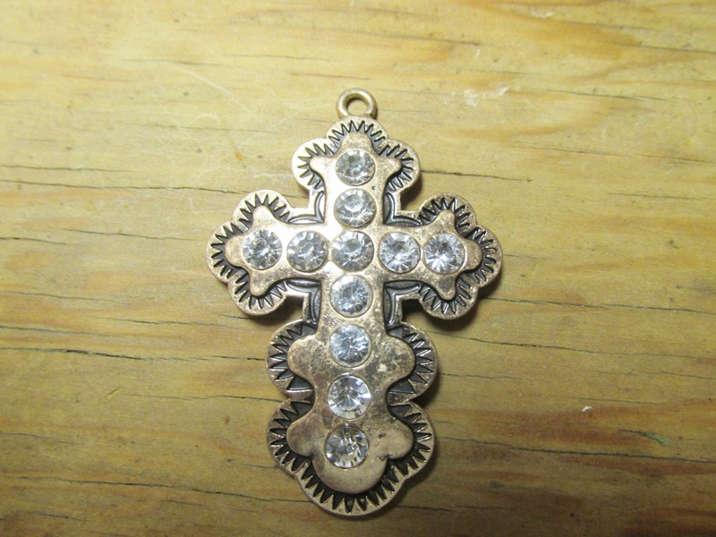 (image for) Cross pendant Antique copper #HU13-2