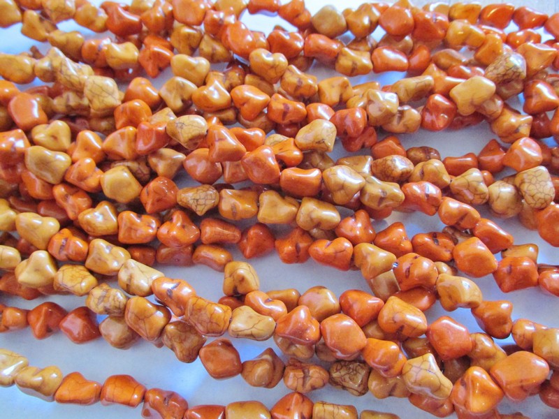 (image for) Orange two tone nugget beads #TU-1231-13