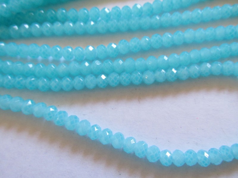 (image for) Turquoise faceted glass beads #HU-1427