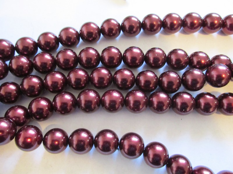 (image for) Maroon glass rounds #1490-16mm