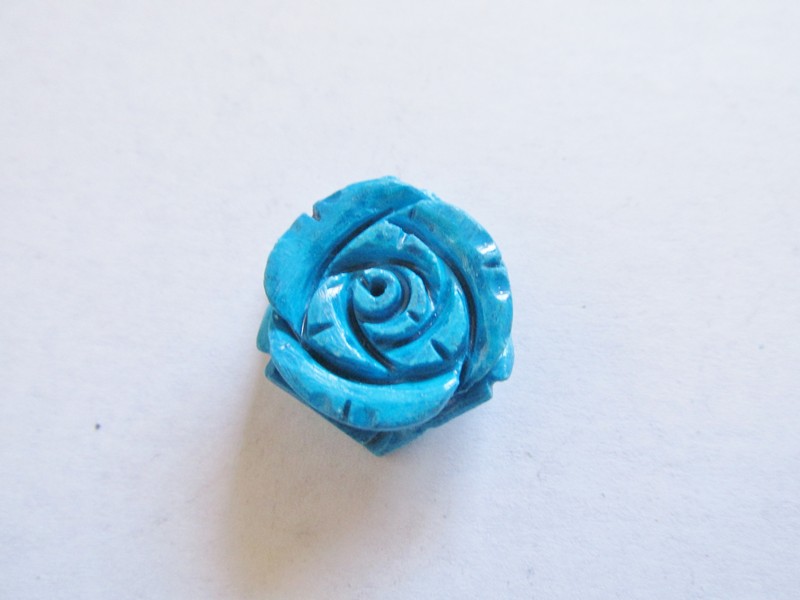 (image for) Turquoise hand carved rose #FL5