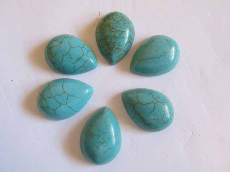 (image for) 17x24mm Teardrop Howlite Cabochons (bag of 6) #rmcab1