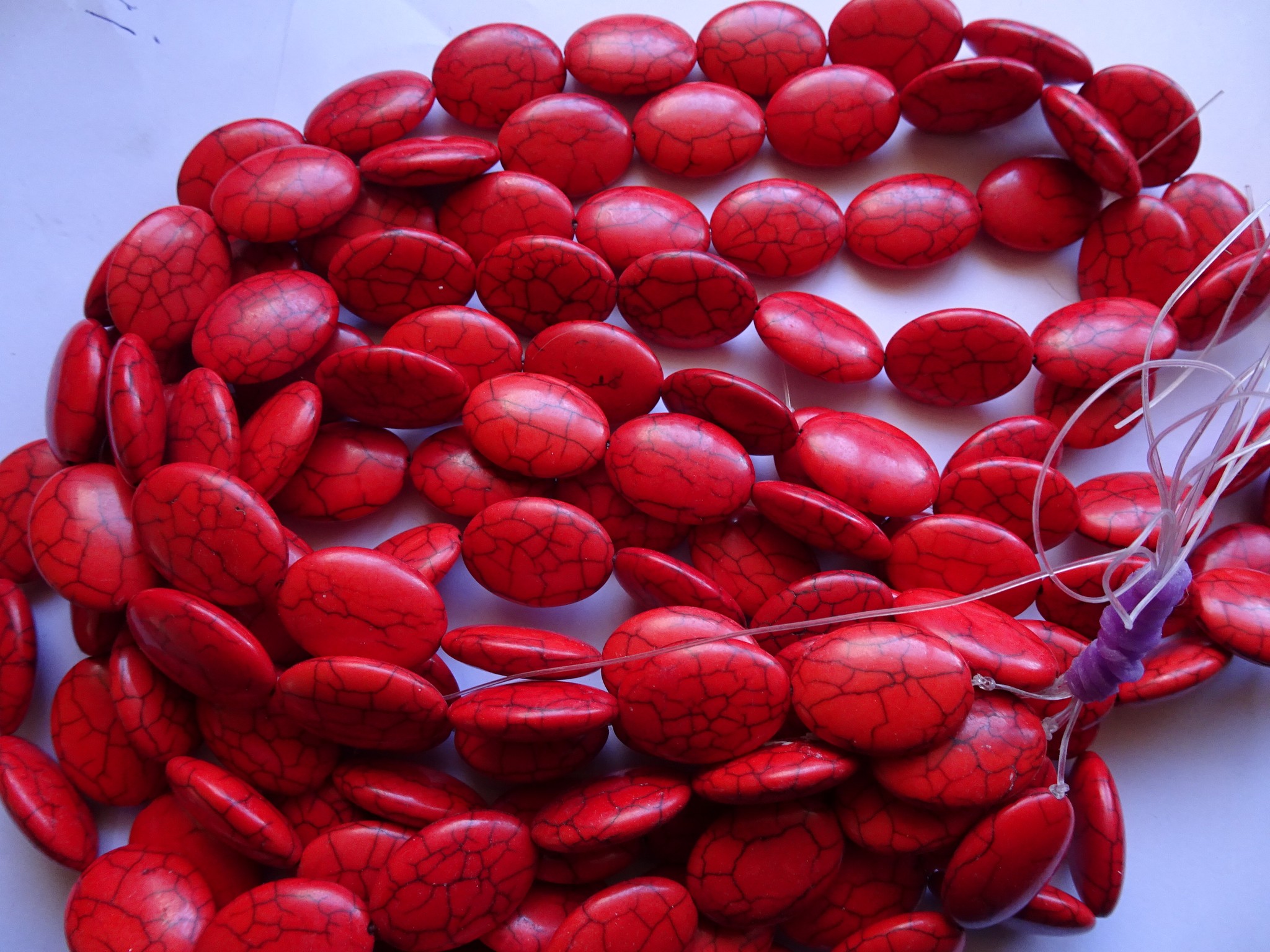 (image for) Red Oval beads #1318-BB