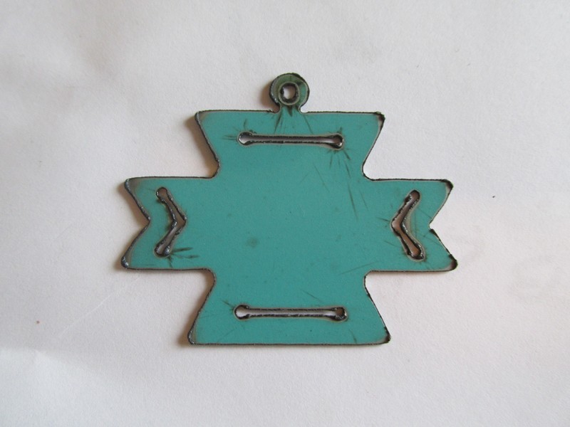 (image for) Aztec Turquoise Cross 1 1/2" pendant - WKS-2BB