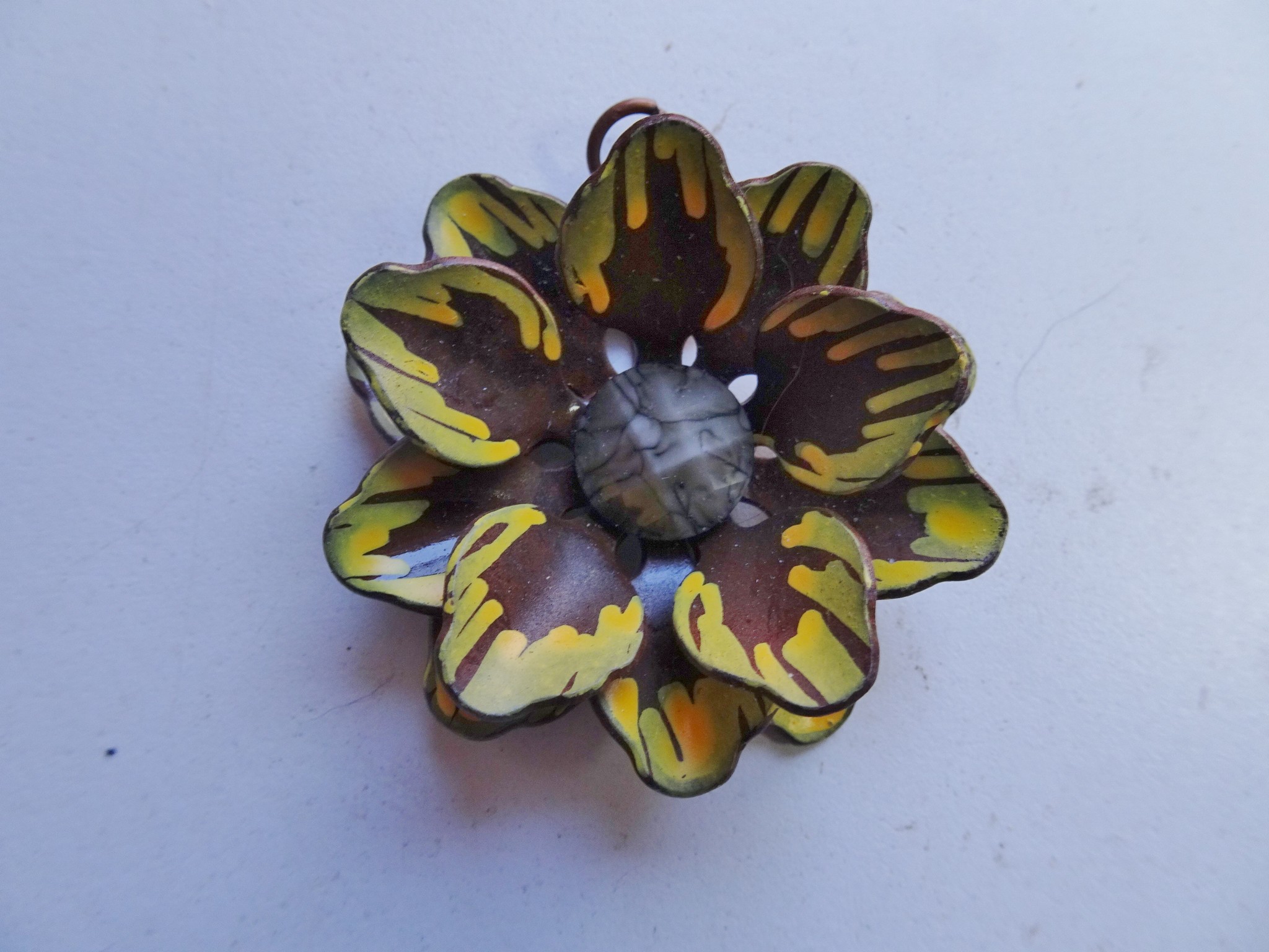 (image for) 3d flower mustard and rust #RM-22