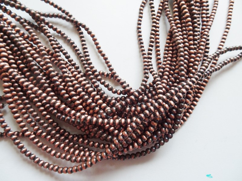(image for) Copper faux Indian pearls acrylic round 4mm