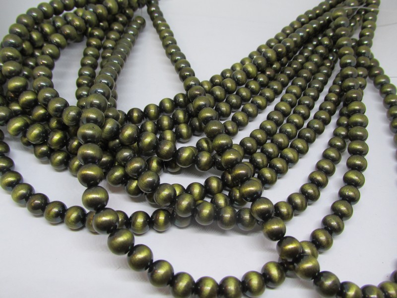 (image for) Bronze faux indian pearl acrylic beads 4mm