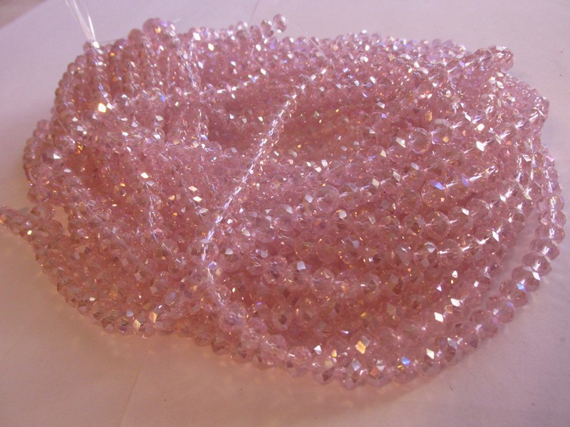 (image for) Pink crystal rondelle beads #1341