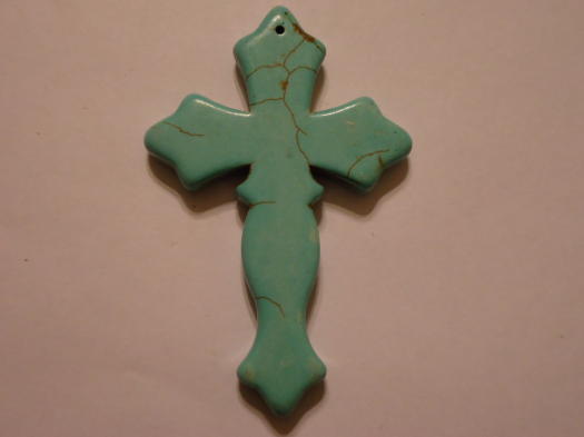 (image for) Turquoise magnesite cross #CRQ2 - Click Image to Close