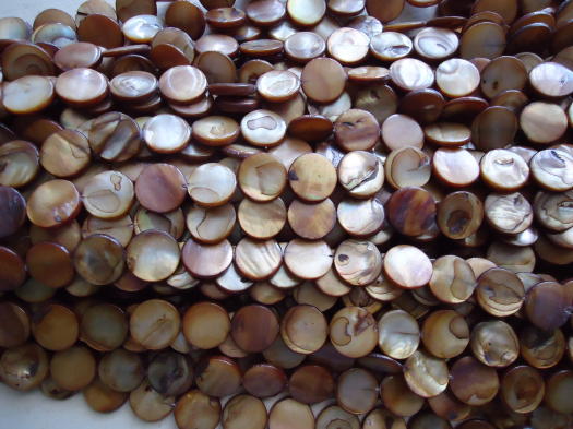 (image for) Brown shell coin beads #1185