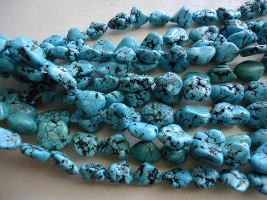 (image for) Turquoise nugget beads 8mm-15mm #1194