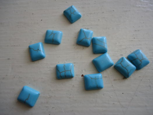 (image for) Turquoise Rectangle Cabs (10mm X 12mm) BAG OF (5) #CAB-26 - Click Image to Close