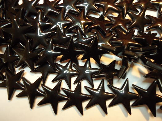 (image for) Black Glass Star beads #1019