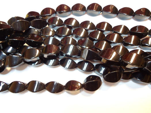 (image for) Black glass shaped beads #1029