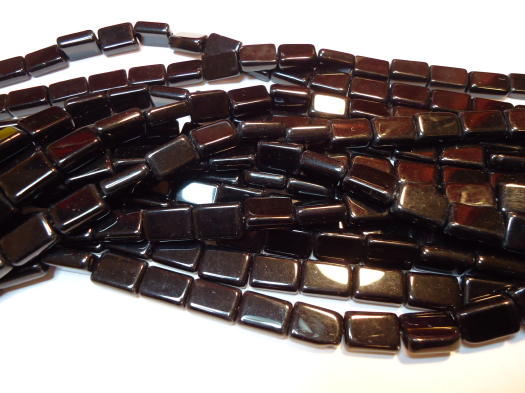 (image for) Black glass rectangle beads #1596