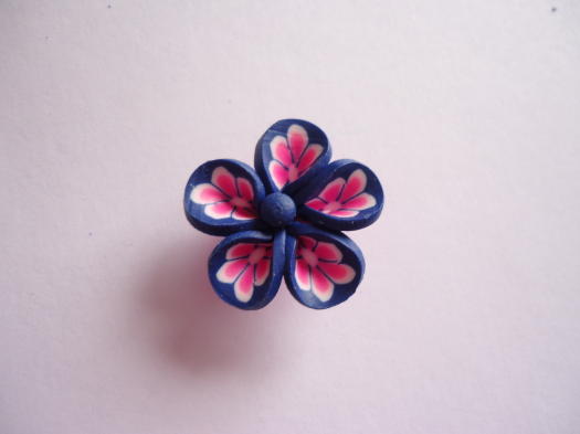 (image for) Blue and Pink Ploymer clay flower - #FL38