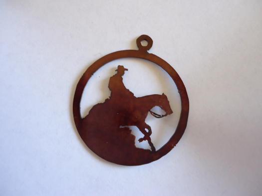 (image for) Reining Horse in circle pendant #300-205