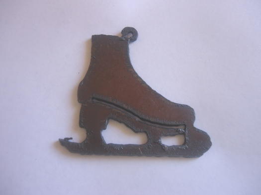 (image for) Ice Skate rustic metal jewerly pendant #D003