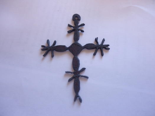 (image for) Barbed wire metal cross #CC025