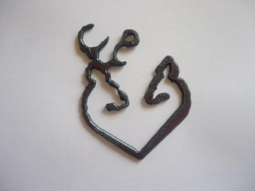 (image for) Buck and Doe metal rustic pendant #GO013-B