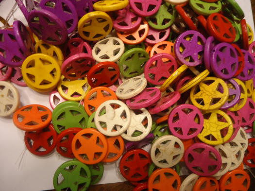 (image for) Multi colored Texas star beads #SS1244