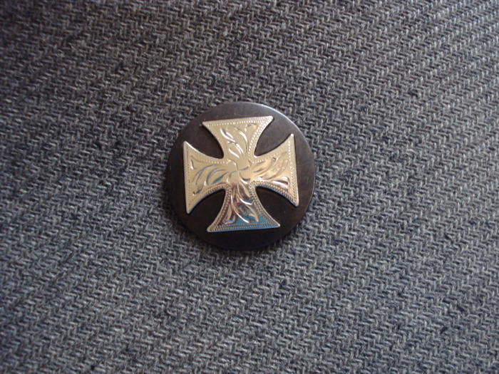 (image for) Maltese Cross Brown iron/silver 2 1/4" #CONCHO15