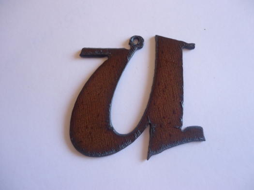(image for) Initial Letter Rowdy Metal "U" - Pendant #U-2
