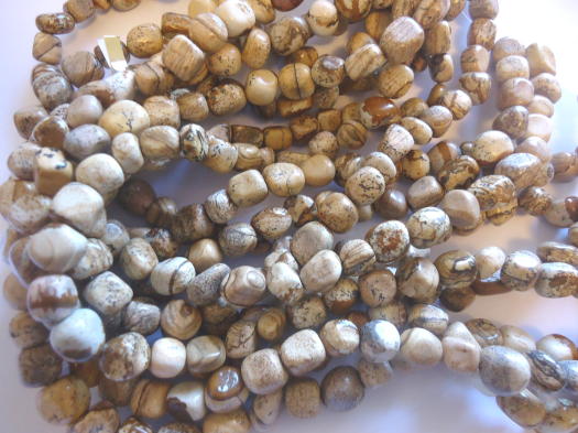 (image for) Brown Picture Jasper tumbled stone beads #1021