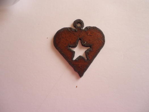 (image for) Heart with star metal cutout pendant #SH005L