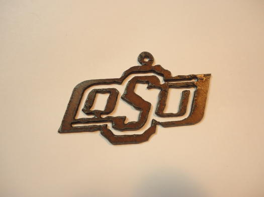 OSU - Rustic metal pendant #OSU-B - Click Image to Close