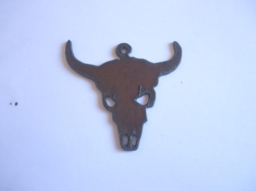 (image for) Buffalo skull Head metal cutout pendant #SS018L